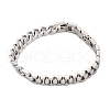 304 Stainless Steel Cuban Link & Panther chain Bracelets for Women Men BJEW-R018-11P-4