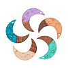 Transparent Resin & Walnut Wood Pendants RESI-CJ0001-79-3