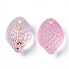 Transparent Spray Painted Glass Charms GLAA-R215-02-B08-2