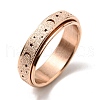 201 Stainless Steel Moon and Star Rotatable Finger Ring MOST-PW0001-005E-04-1