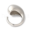 Rack Plating Brass Teardrop Open Cuff Rings for Women RJEW-S407-01P-3