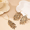 Leaf Leopard Print Alloy Pendant Necklaces & Dangle Earrings Sets FS-WG98753-01-4