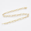 Brass Textured Paperclip Chain Necklace Making MAK-S072-03B-G-2