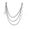 Alloy Heart Link 3 Layer Chain Belts for Pants FS-WGFF2BA-01-3