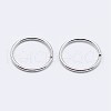 Rhodium Plated 925 Sterling Silver Open Jump Rings STER-F036-02P-0.5x3mm-2