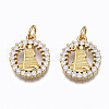 Brass Micro Pave Clear Cubic Zirconia Pendants ZIRC-N039-138-NF-1