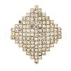 Rack Plating Rhombus Brass Cubic Zirconia Adjustable Rings for Women RJEW-S242-13G-2