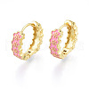 Enamel Plum Blossom Hoop Earrings EJEW-N011-107-1