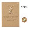 Moon & Star Alloy Rhinestone Birth Stone Pendant Necklaces WG0039E-08-1