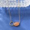304 Stainless Steel & Dyed Natural White Jade Oval Link Chain Necklaces for Women NJEW-A045-10G-3