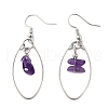Natural Amethyst Dangle Earrings EJEW-JE02150-03-2