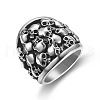 Titanium Steel Skull Finger Ring SKUL-PW0002-035E-AS-1
