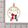 Brass Micro Pave Cubic Zirconia Pendants KK-E108-23G-01-3