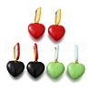 Heart Brass Hoop Earrings EJEW-D314-02G-4
