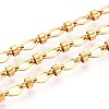 304 Stainless Steel Textured Oval Link Chains CHS-N005-06F-G-1