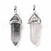 Natural Grey Quartz Pointed Pendants G-K329-63P-2