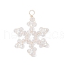 6Pcs 3 Styles Glass Snowflake Pendants PALLOY-JF03950-01-3