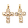 Brass Micro Pave Cubic Zirconia Pendants KK-P250-03G-1