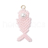 Glass Seed Beaded Fish Pendants PALLOY-MZ00666-01-1