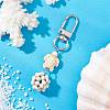 Synthetic Turquoise Beaded Round & Sea Turtle Pendant Decorations HJEW-JM03101-03-1
