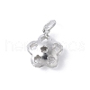 925 Sterling Silver Hollow Flower Charms STER-M093-03P-1