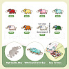 48Pcs 8 Colors Alloy Enamel Elephant Connector Charms ENAM-TA0001-80P-4