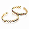 Brass Micro Pave Cubic Zirconia Cuff Bangles BJEW-S142-018-NF-1
