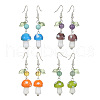 4 Pair 4 Style Acrylic Mushroom Dangle Earrings EJEW-TA00308-1