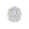 Hollow Rack Plating Brass Clear Cubic Zirconia Beads KK-L236-05S-1