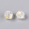 Transparent Spray Painted Glass Beads EGLA-N018-4mm-10-3