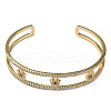 Cubic Zirconia Hamsa Hand Open Cuff Bangle BJEW-N012-039-2