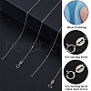 Beebeecraft 2Pcs Trendy Unisex Rhodium Plated 925 Sterling Silver Cable Chains Necklaces Set STER-BBC0006-14A-4