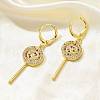 Brass Micro Pave Cubic Zirconia Leverback Earrings for Women EJEW-G419-01G-1