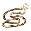 304 Stainless Steel Leopard Print Snake Chain Necklaces for Women NJEW-G164-01G-2