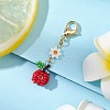 Apple Glass Seed Beaded Pendant Decoration HJEW-MZ00156-1