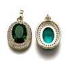 Golden Plated Brass Micro Pave Clear Cubic Zirconia Pendants ZIRC-F123-02-2