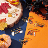 BENECREAT 1Set Halloween Pumpkin & Haunted House & Skull & Bat Alloy Enamel Charms Safety Pin Brooch JEWB-BC0001-05-4