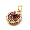 Brass Micro Pave Cubic Zirconia & Enamel Pendants KK-R222-08G-01-2