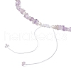 Natural Ametrine Chip & Imitaton Round Pearl Beaded Adjustable Necklaces NJEW-JN05227-04-5