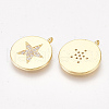 Brass Micro Pave Cubic Zirconia Pentacle Pendants X-KK-S350-272-2