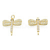 Brass Micro Pave Clear Cubic Zirconia Pendants ZIRC-N039-250-2