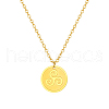 Stylish Stainless Steel Flat Round with Triskele/Triskelion Pendant Necklace for Women OQ4793-1-2