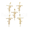 Brass Micro Pave Clear Cubic Zirconia Pendants KK-D004-25G-1