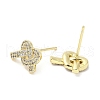 Rack Plating Brass Micro Pave Clear Cubic Zirconia Stud Earrings for Women EJEW-M260-16G-2