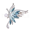 Butterfly Alloy Rhinestone Brooches for Backpack Clothes PW-WGFD049-01-3