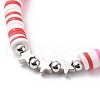 4Pcs 4 Color Handmade Polymer Clay Disc Surfer Bracelets Set BJEW-JB08799-3