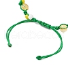 Flower Synthetic Citrine  Braided Bracelets for Women BJEW-TA00625-03-4