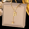 304 Stainless Steel Cube Initial Pendant Necklaces FS-WG9AF3A-20-1