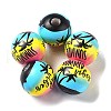 Summer Theme Printed Wood European Beads WOOD-M010-06A-1