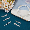 Beebeecraft 6Pcs Brass Pave Clear Cubic Zirconia Watch Band Clasps KK-BBC0014-03S-5